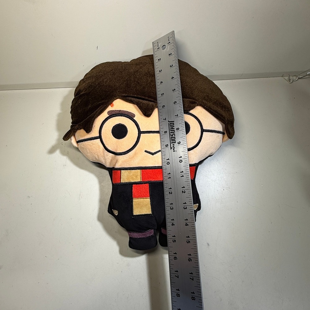Harry Potter Chibi Plush Pillow Wizarding World Gryffindor Scarf Black Brown 15" - Picture 4 of 6